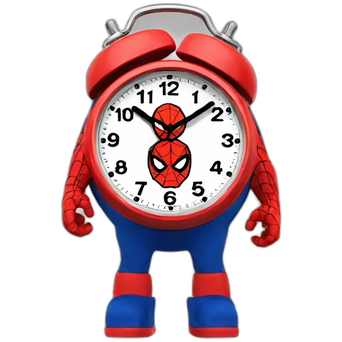 Funny spiderman alarm clock watch emoji