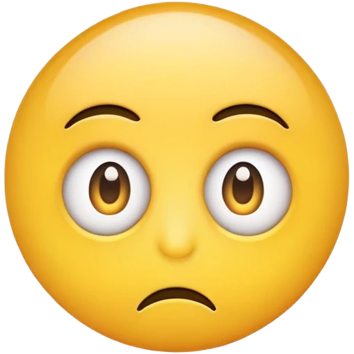 Generate an image of a yellow circle emoji with eyes looking to the side, showing a skeptical or unimpressed expression emoji