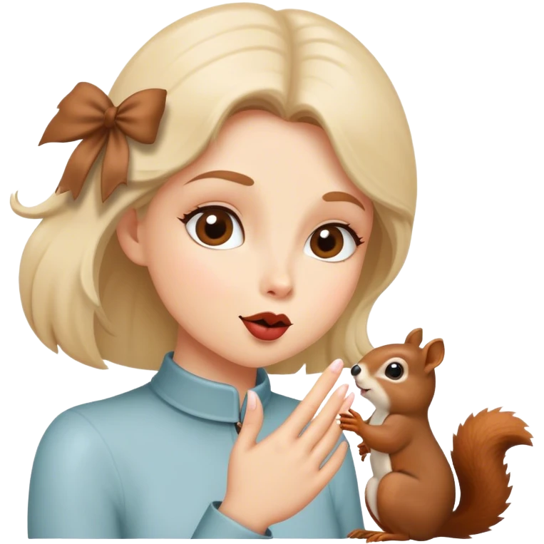 Kiss blowing with squirrel emoji
