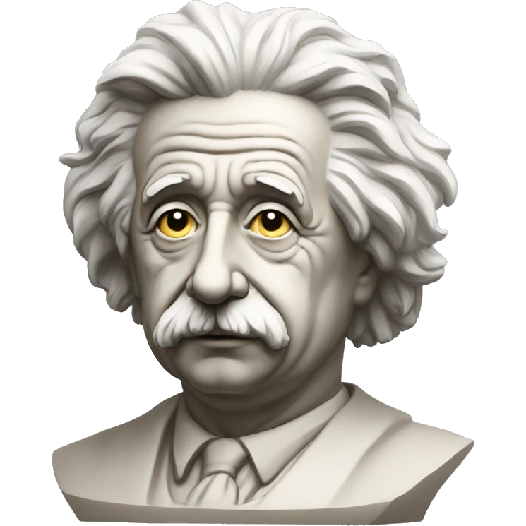 philosopher statue with face of albert einstein emoji