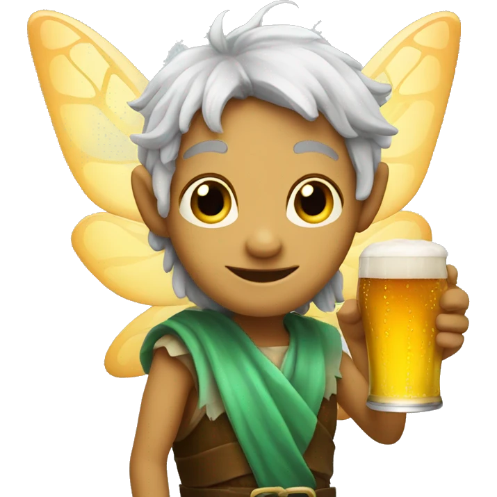 Fairy with beer emoji