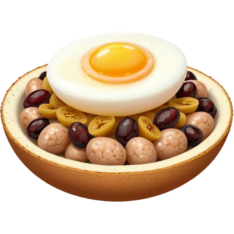 steamed ground pork with raisins, sliced boiled egg emoji