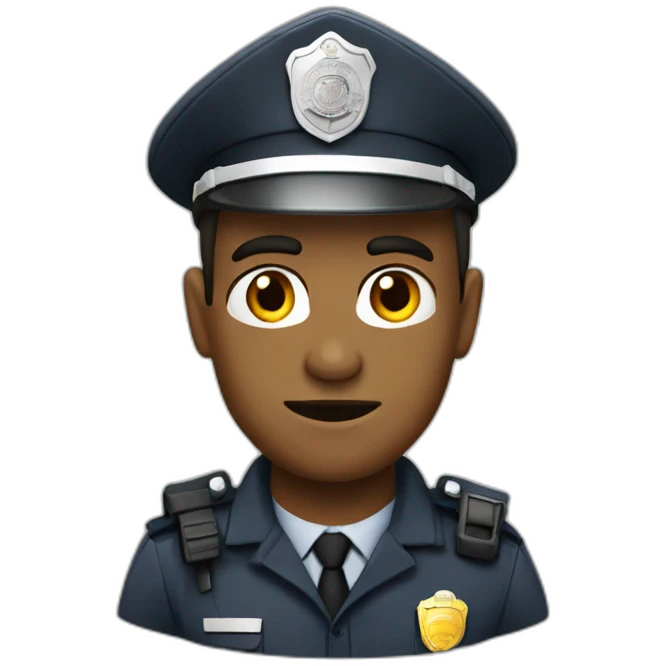 policial de boina farda cinza emoji