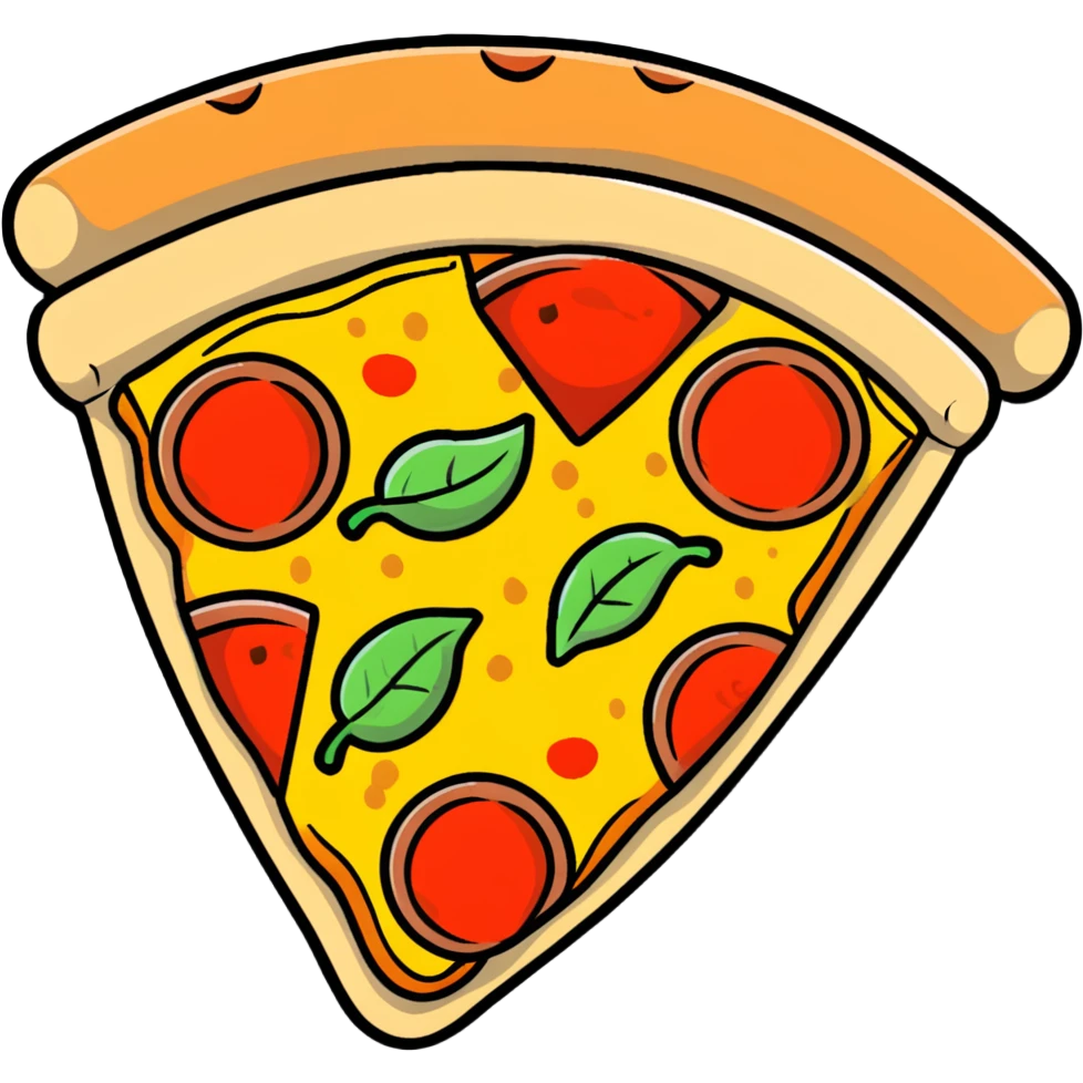 Italy pizza with mozzarella and basil emoji