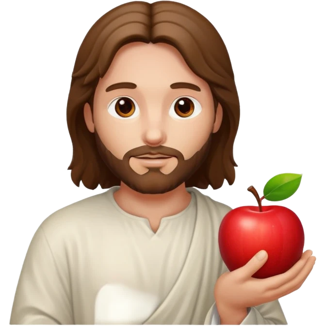 christ god with an apple emoji