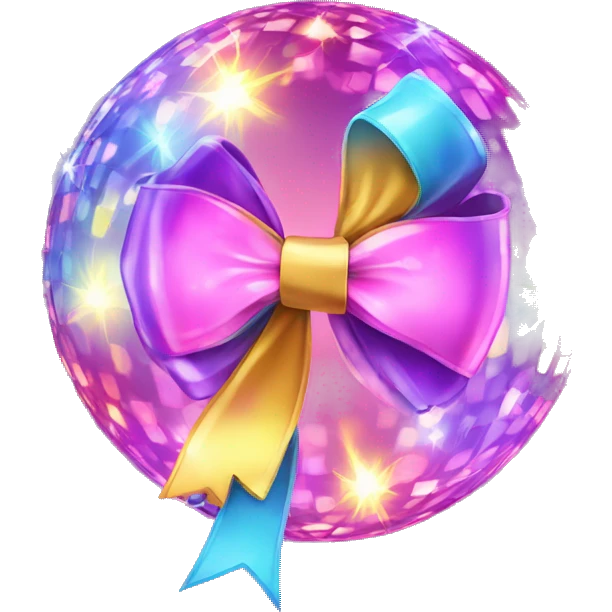 Disco light with a bow ￼ emoji