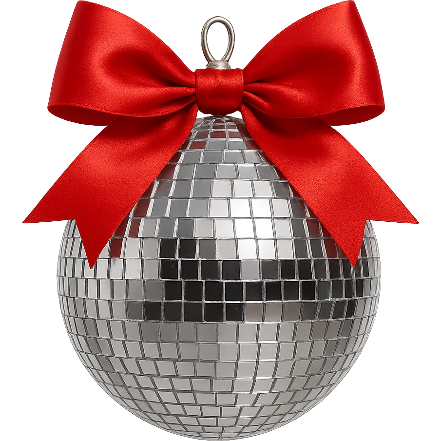 disco ball with bow , remove background emoji
