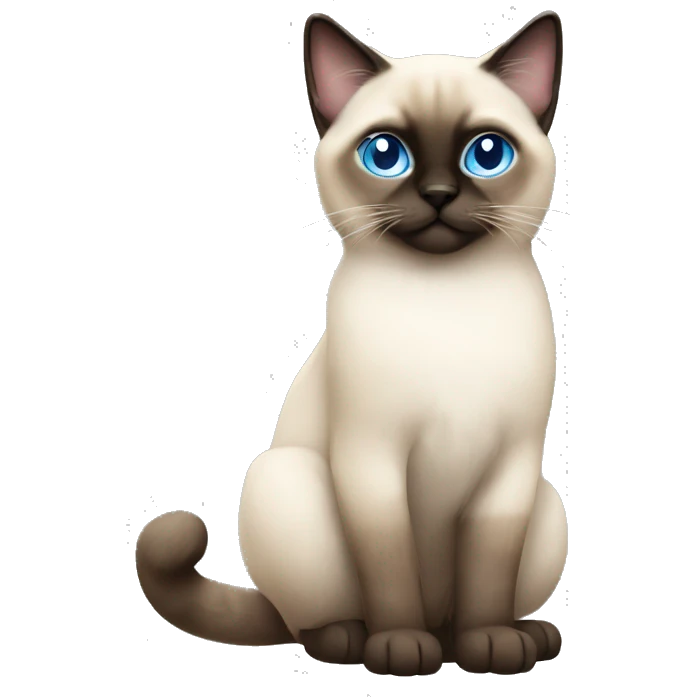 Fluffy Siamese cat with light blue eyes emoji