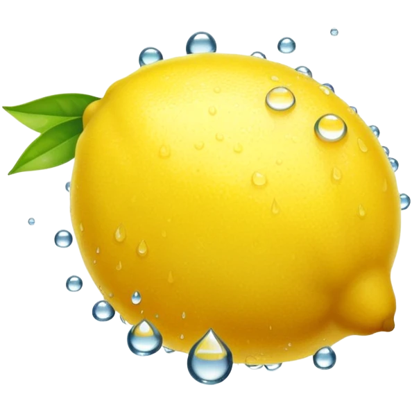 a lemon with dewdrops emoji
