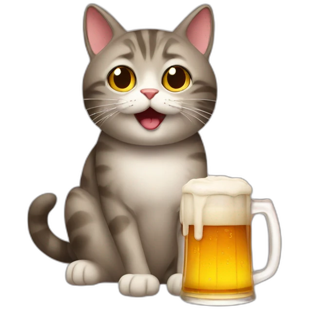 Cat with beer  emoji