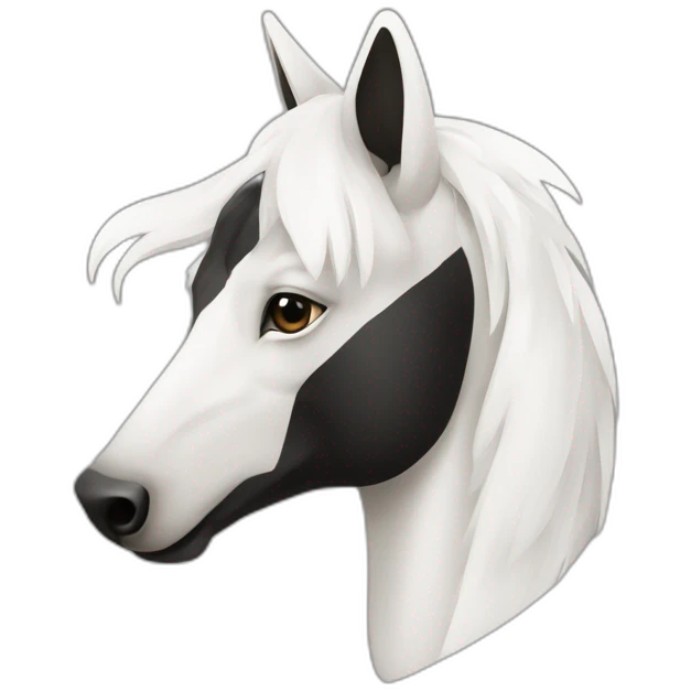 Un braque allemand noir et blanc a poil cours emoji