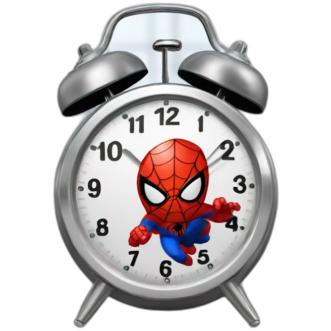 Funny spiderman alarm clock emoji