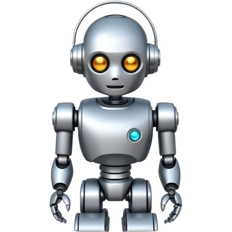 cool and modern robot to represent an AI agent, se possibile qualità più elevata e con sfondo bianco emoji