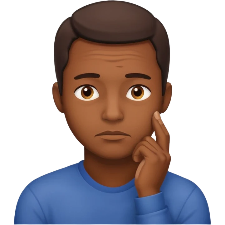 man rubbing chin in thought default emoji emoji