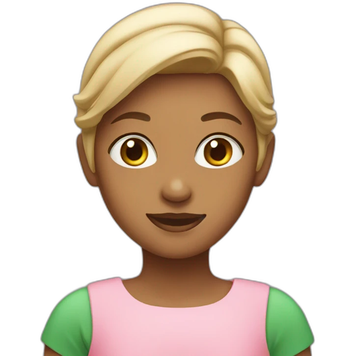 GIRL IN A GREEN FLAT AND PINK DRESS emoji