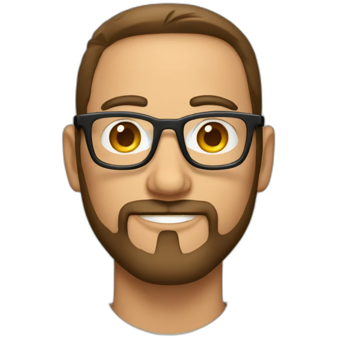 Hombre de 30 años con gafas y barba abierta emoji