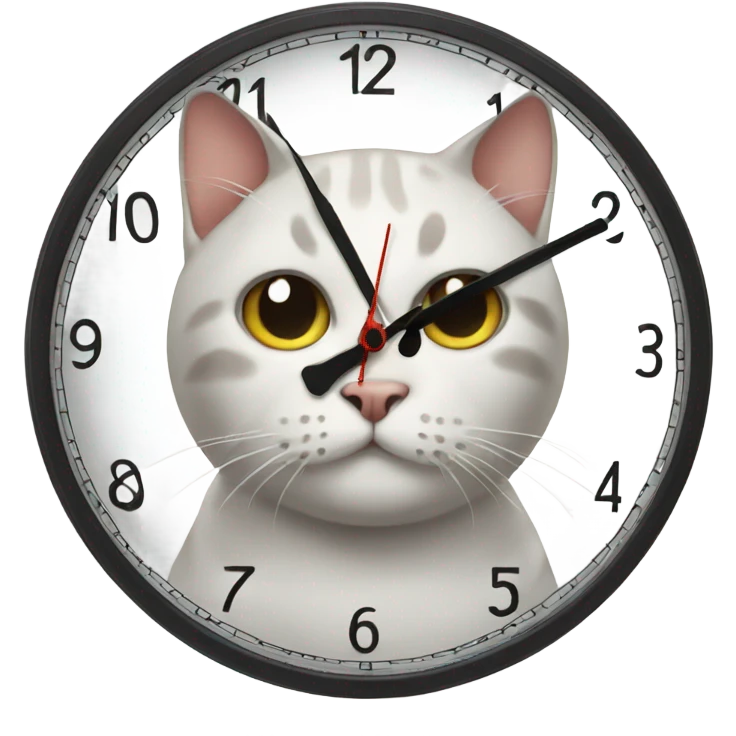 Cat clock emoji