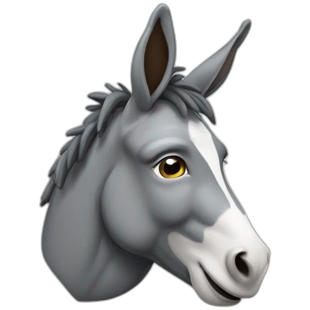 Donkey with brain emoji