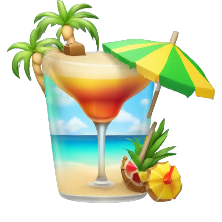 A beach inside a drink  emoji