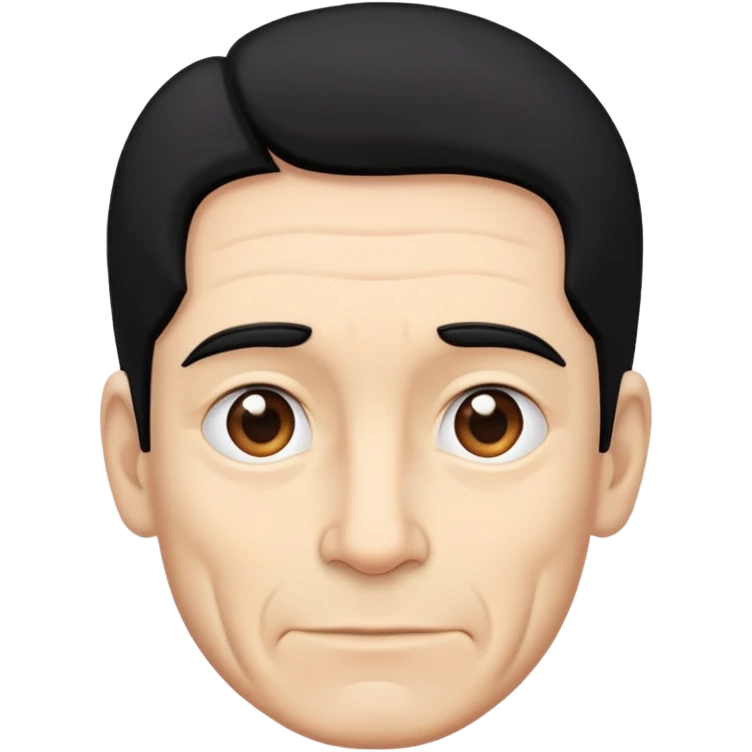 Guy with high black hair and rinkles emoji