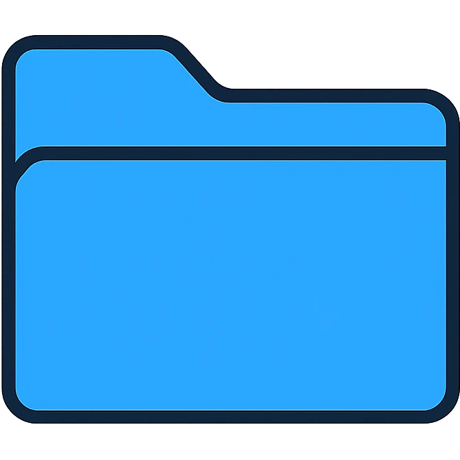 modern clean blue minimal Windows folder icon no text emoji