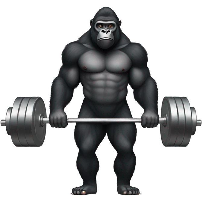 Gorilla lifting weights emoji