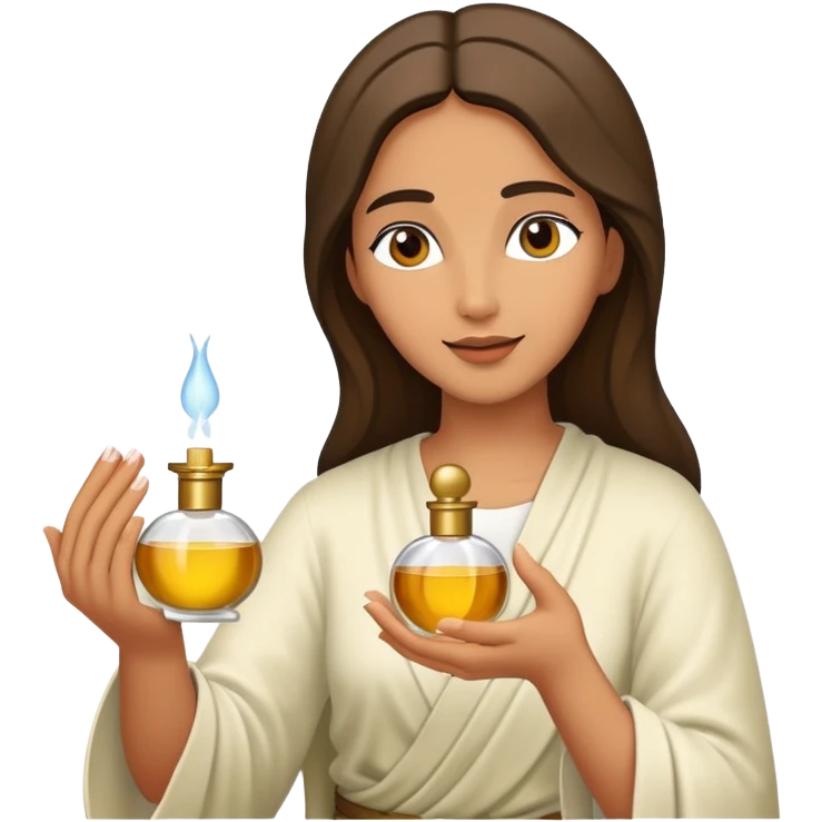 Biblical woman gifts perfume to Jesus emoji