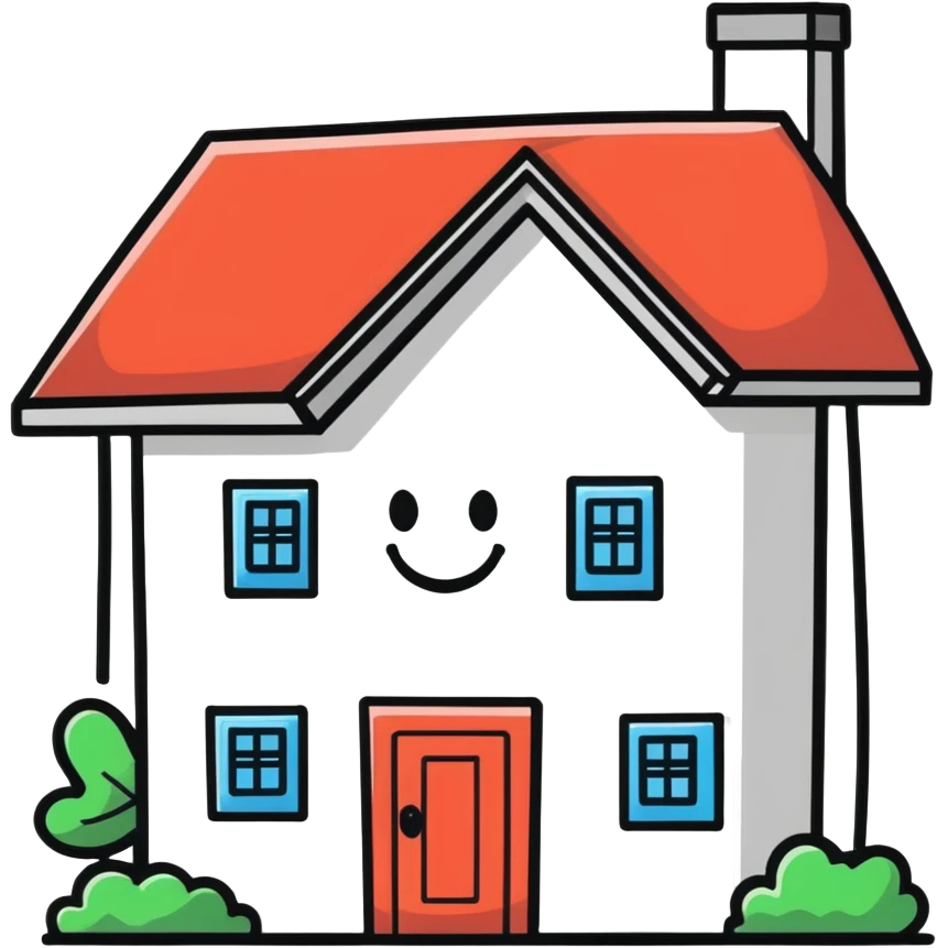 a smiling house character emoji