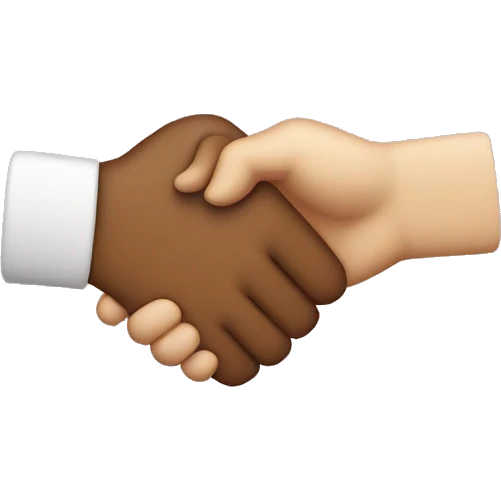 a handshake shaped like a heart emoji