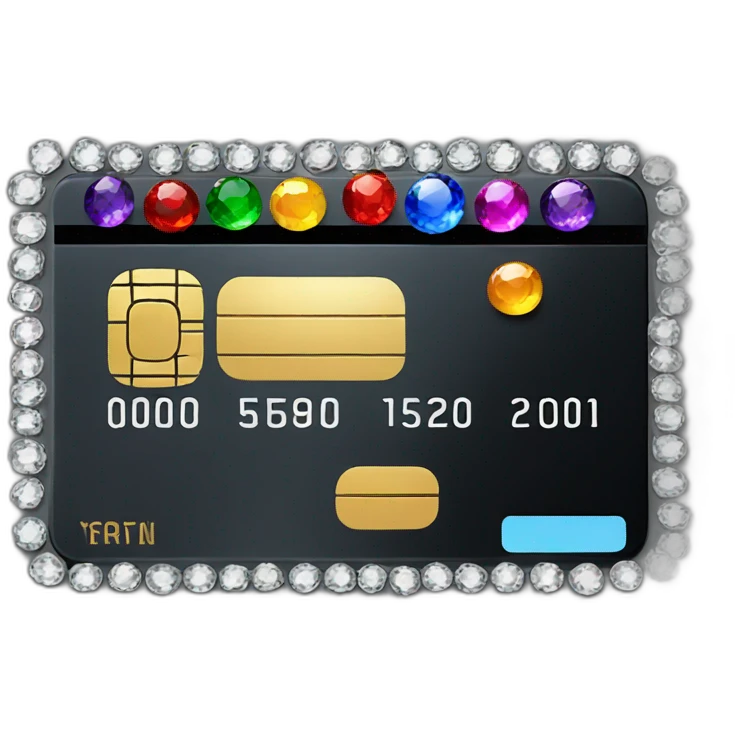 Black credit card with gems emoji