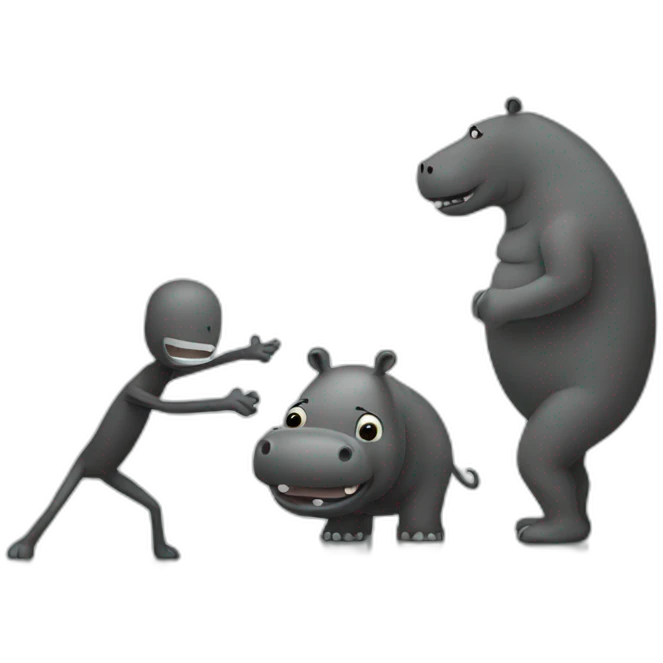 3 Stickmen Vs Hippo emoji