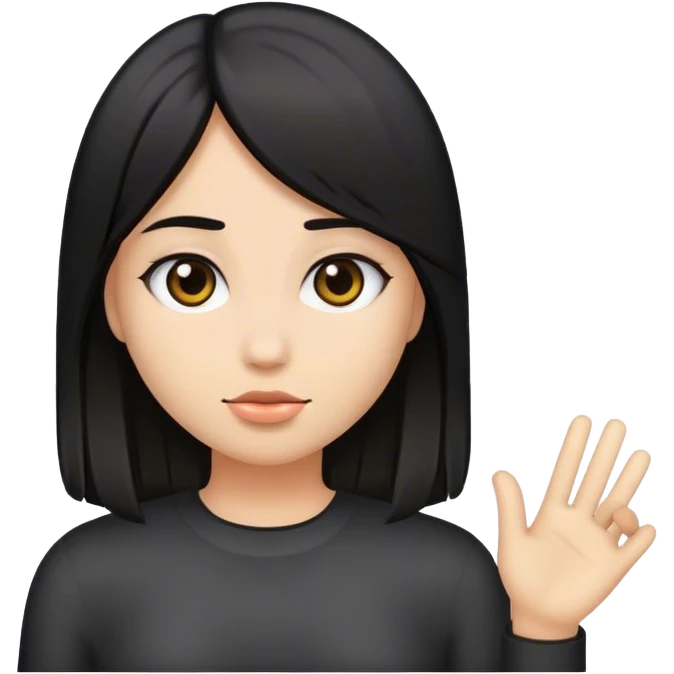 Girl with dark straight hair  emoji