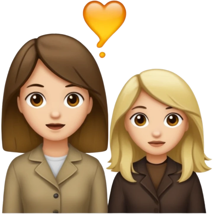 bestiess one with dark brown hair and one with dirty blonde hair emoji
