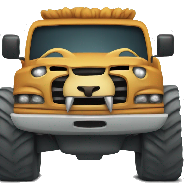 lion-shaped monster truck  emoji