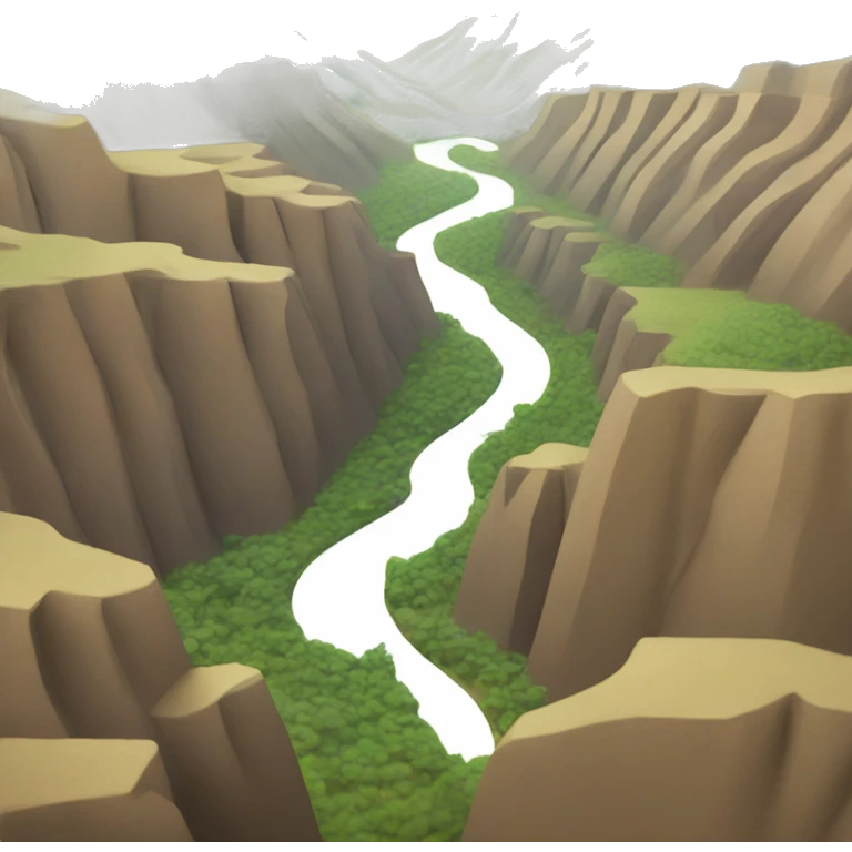 The letter "U" is hidden in the shape of a valley between two mountains. emoji