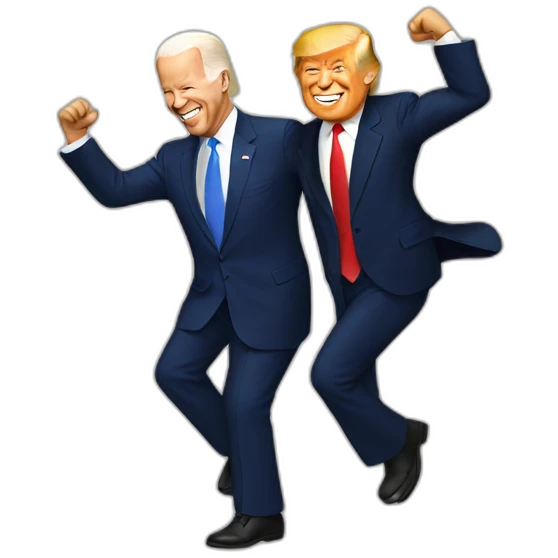 Biden dancing whit trump emoji