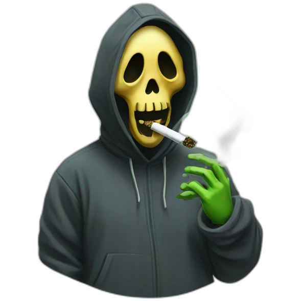 Ghostface smoking weed emoji