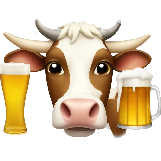 A cow drinking a beer  emoji