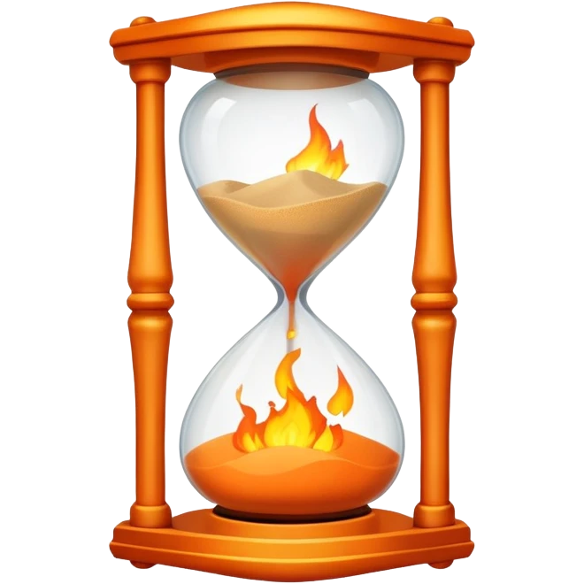 hourglass and fire emoji