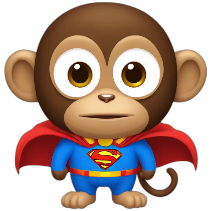 Superman monkey with cape emoji