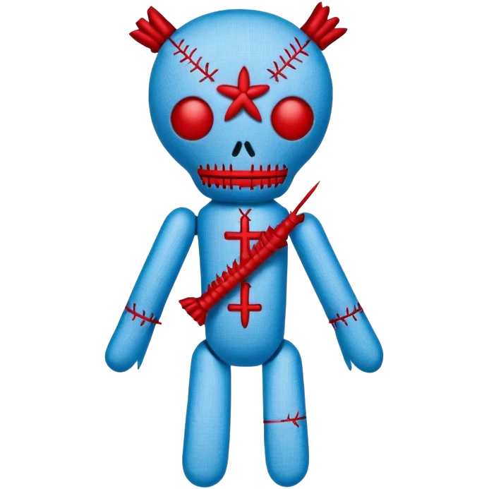 carolina blue and red voodoo doll emoji