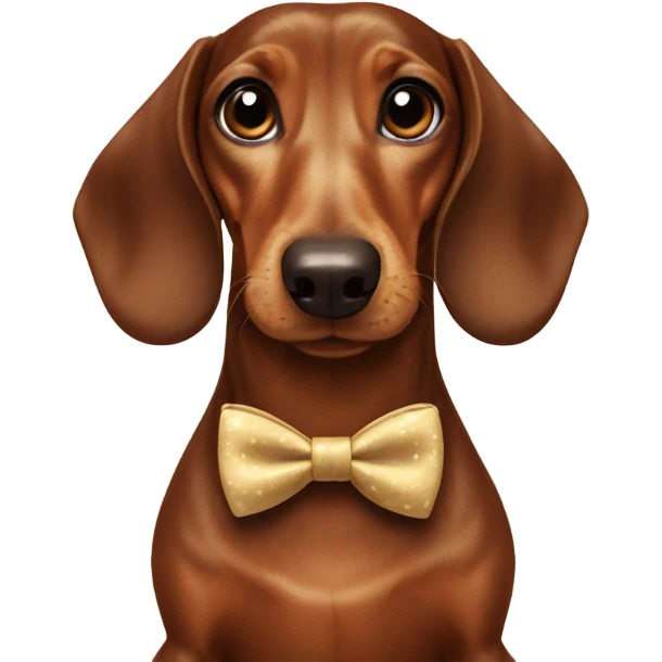 Brown dachshund with bow tie emoji