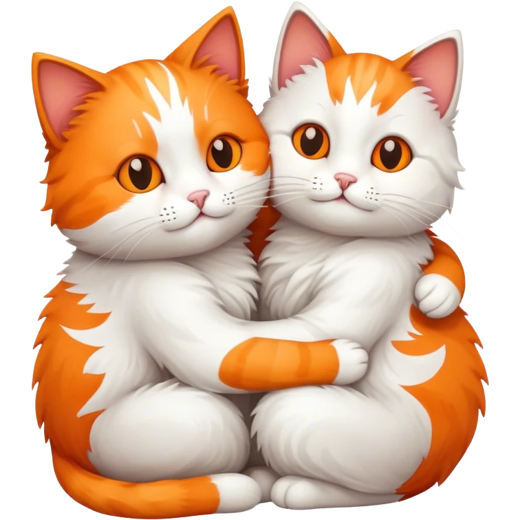 Cat couple hugging emoji