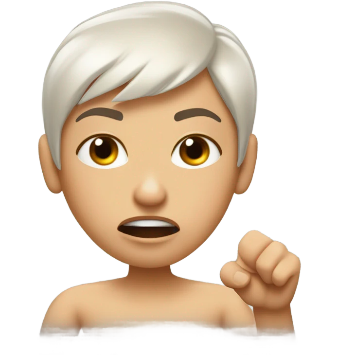Una persona enojada diciendo "SE ACABÓ" emoji