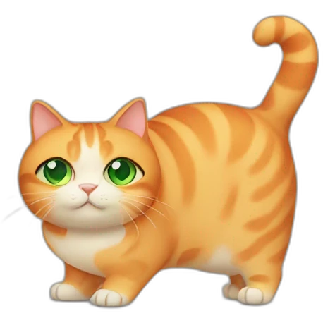 Fat orange cat with green eyes  emoji