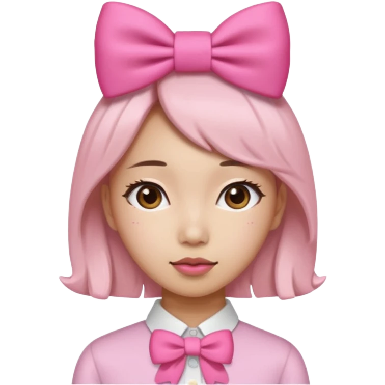 asian women with a pink bow in her hair emoji