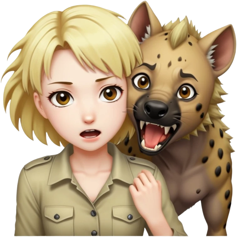 Hyena killing blonde hair anime girl emoji