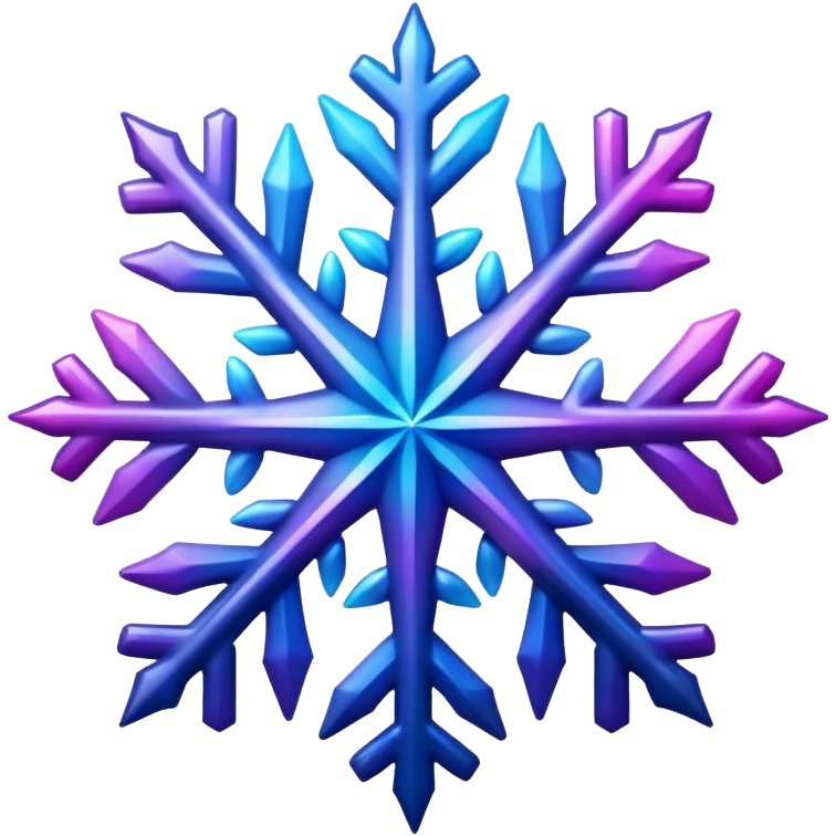Gradient iridescent Pink indigo violet blue star snowflake  emoji