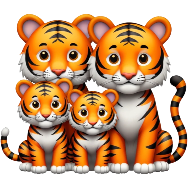 Tiger family with cubs emoji