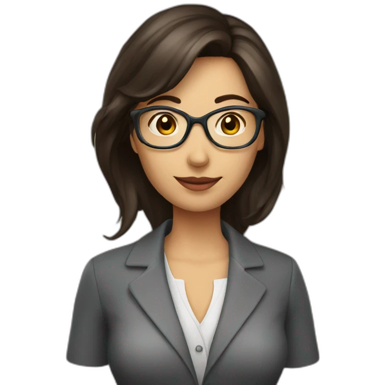 Brunette librarian woman emoji
